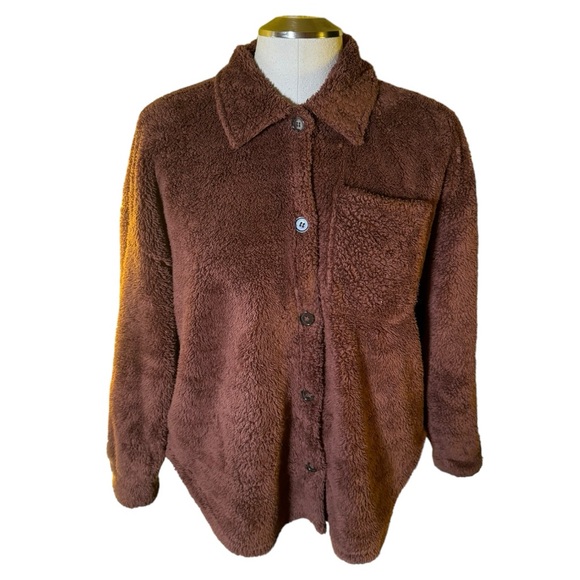 PacSun Jackets & Blazers - PacSun Homecoming Teddy Button Down Brown Jacket